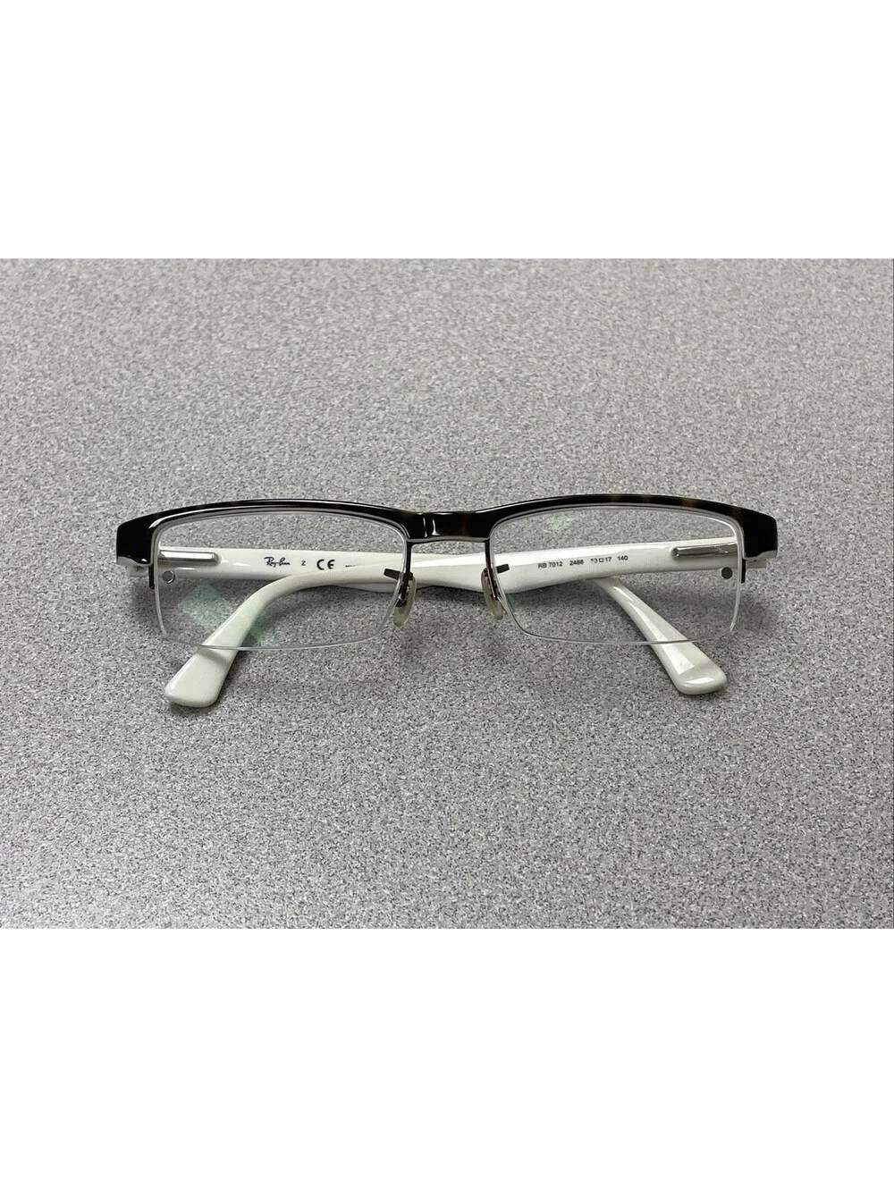 Ray-Ban RB7012 2488 Eyeglasses Dark Tortoise White Half Rim FRAMES 53[]17-140